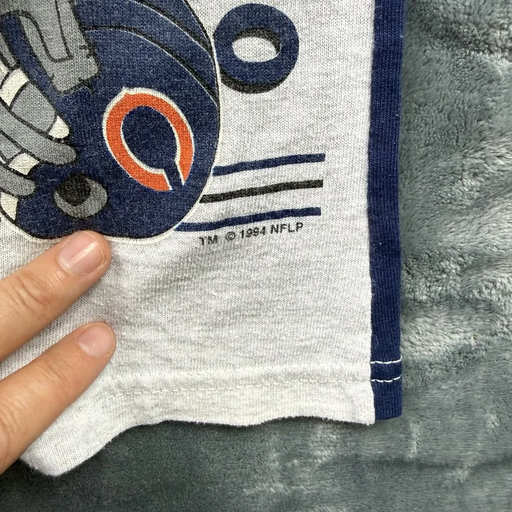 VTG Flintstones Baby Outfit Sz 9M Chicago Bears NFL Football '94 Romper USA Made